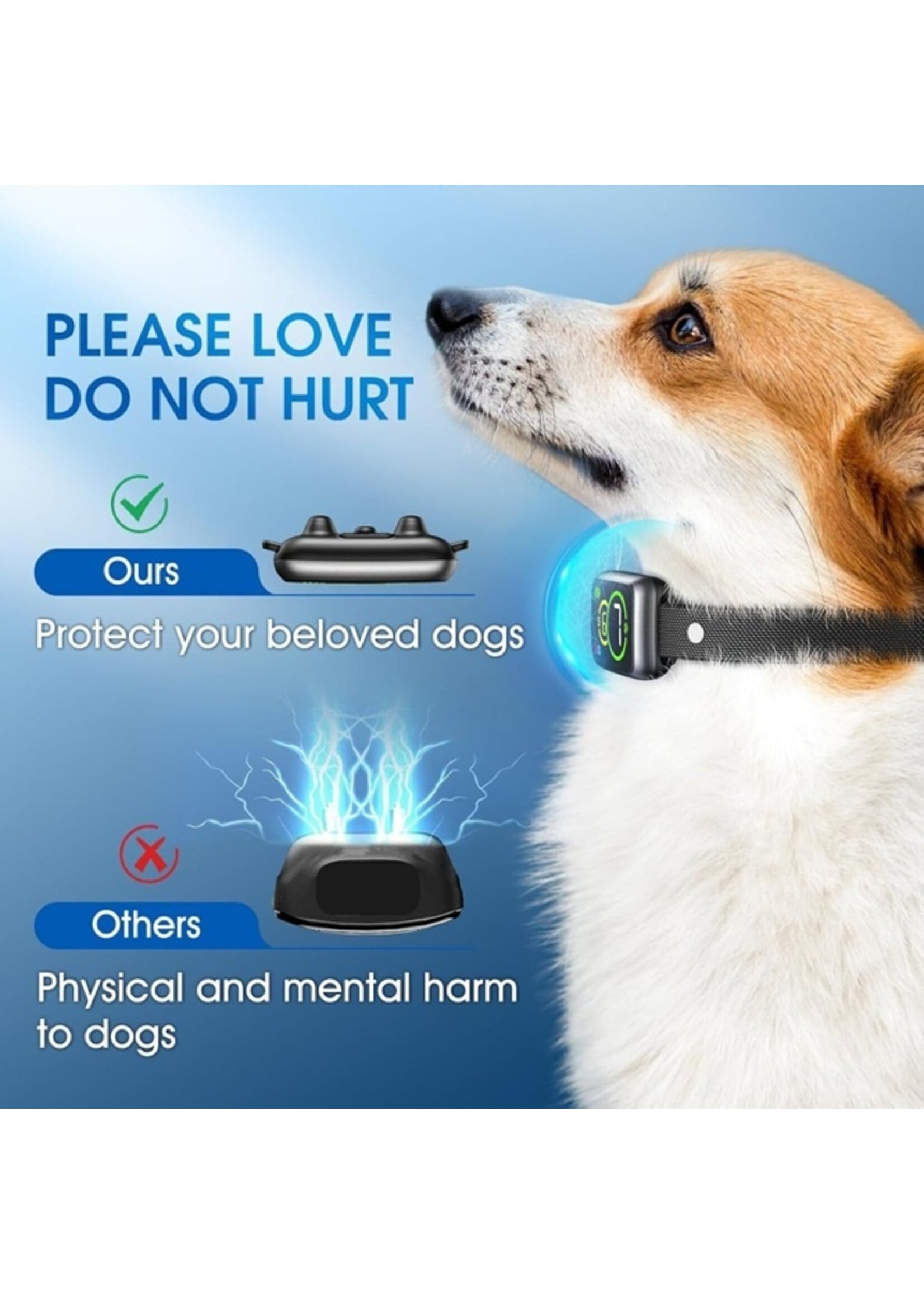 Anti-Blafband Zonder Schok – Voor Kleine Honden – Vibratie & Geluid – Oplaadbaar