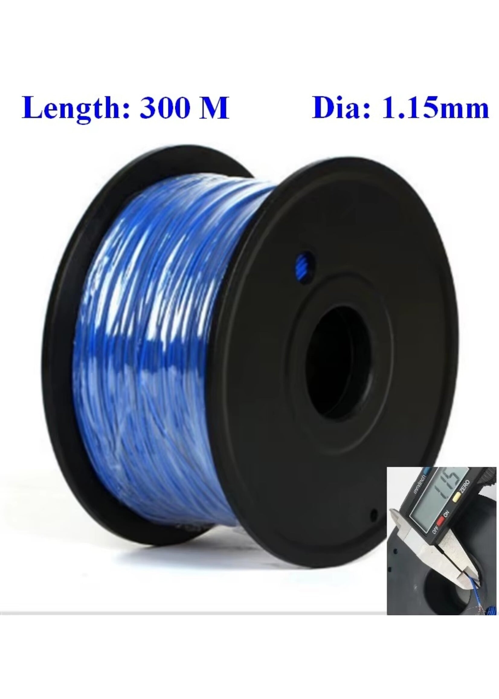 Elektrische begrenzingsdraad, 300 meter, diameter: 1,15 mm