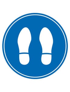 Virupa Vloersticker rond blauw voetjes
