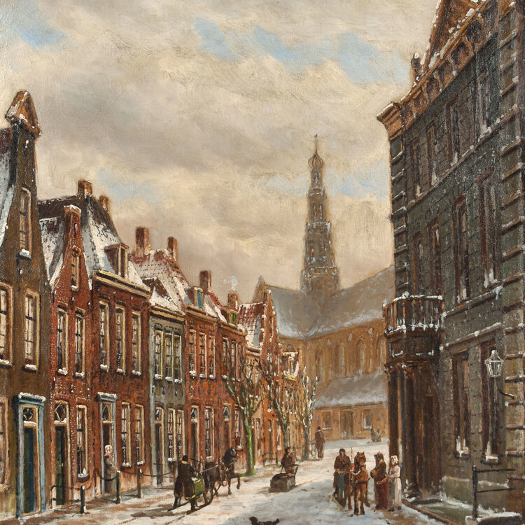 Oene Romkes de Jongh Oene Romkes de Jongh, Wintergezicht Haarlem