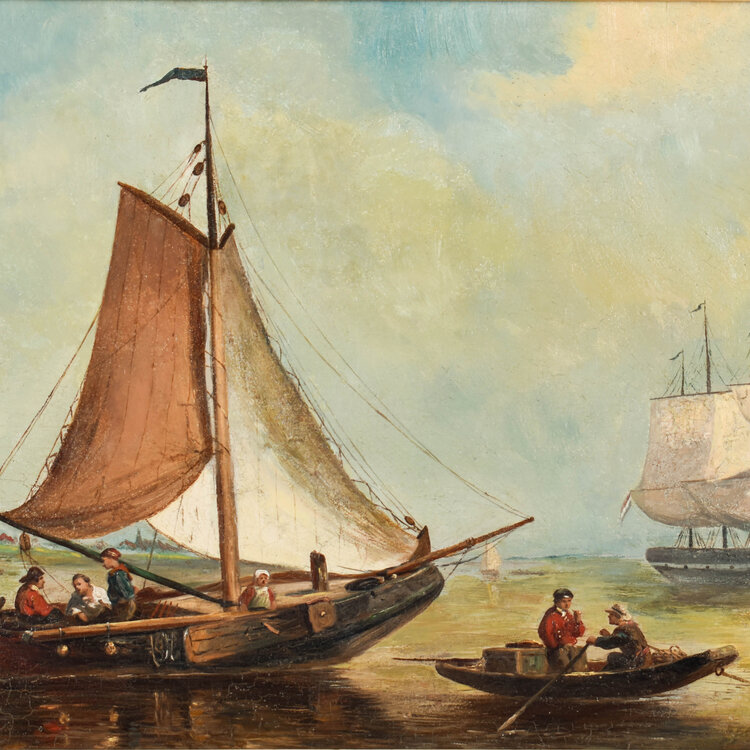 Albert Jurardus van Prooijen (1834-1898) Albert Jurardus van Prooijen (1834-1898) - Fishing boats on the Dutch coast