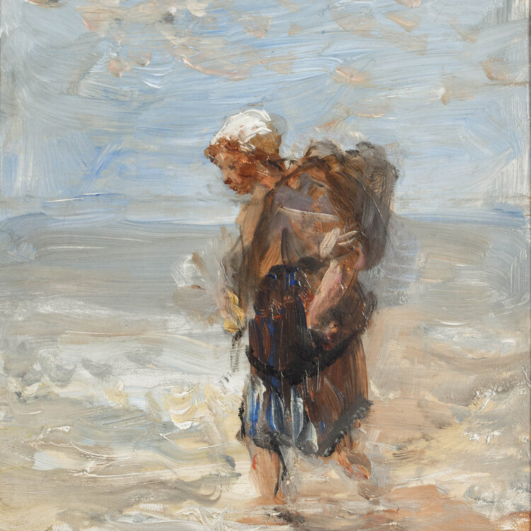 Jozef Israëls (1824-1911) Vissersvrouw op het strand