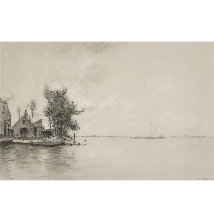 Jan Hendrik Weissenbruch (1824-1903) View over Markermeer - Jan Hendrik Weissenbruch (1824-1903)