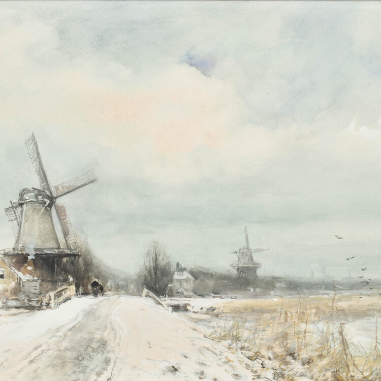 Louis Apol (1850-1936) Louis Apol (1850-1936) - Winter aan de Zuiderzee