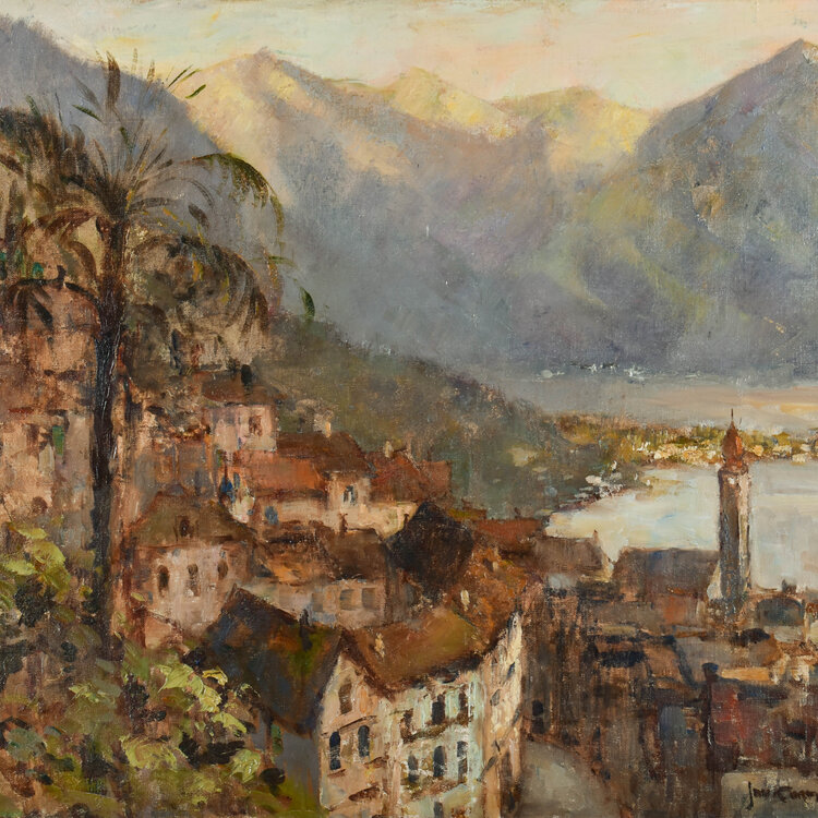 Jan Korthals (1916-1972) Jan Korthals (1916-1972) - View of Camogli, Italy