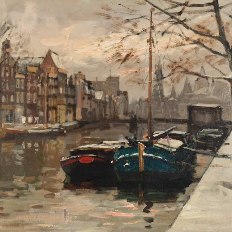 Jan Korthals (1916-1972) Jan Korthals (1916-1972) - Winter on the canal