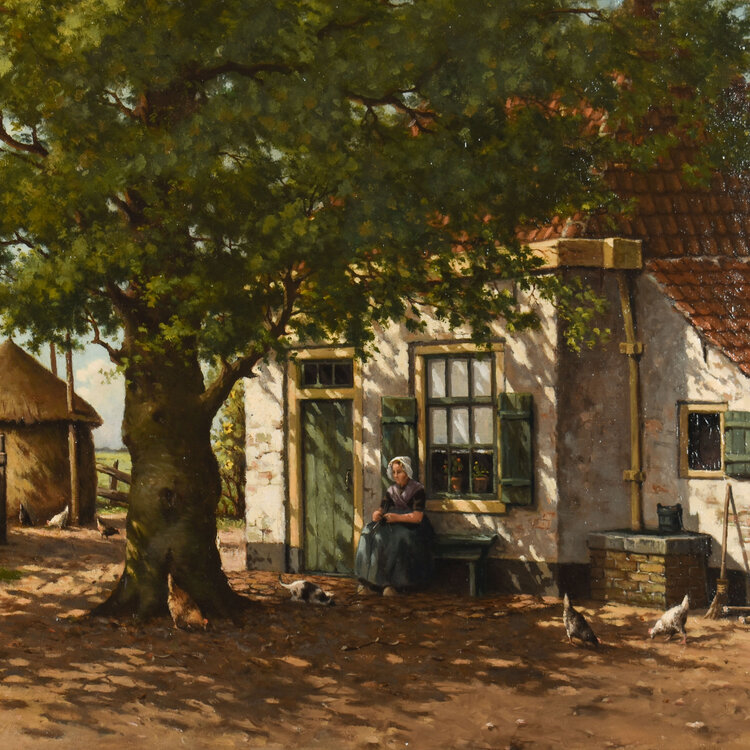 Adriaan Marinus Geijp (1855-1926) Adriaan Marinus Geijp (1855-1926) - Lady enjoying the shade in summer