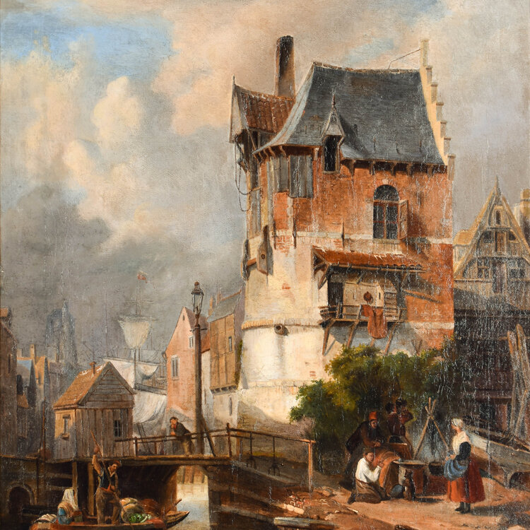 Charles Leickert (1816 – 1907) Charles Leickert (1816-1907) - Middeleeuwse stad in Nederland