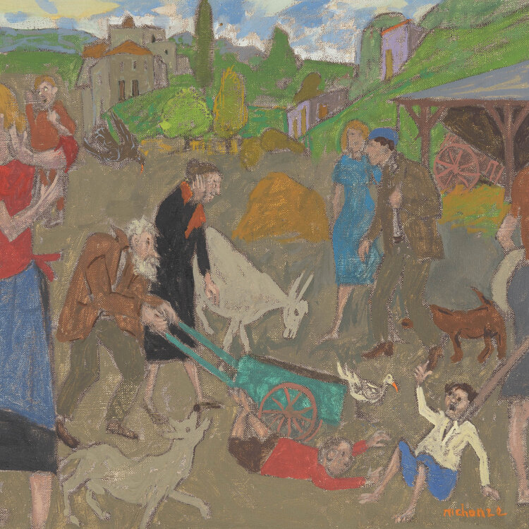 Grégoire Michonze (1902-1982) Village de campagn,