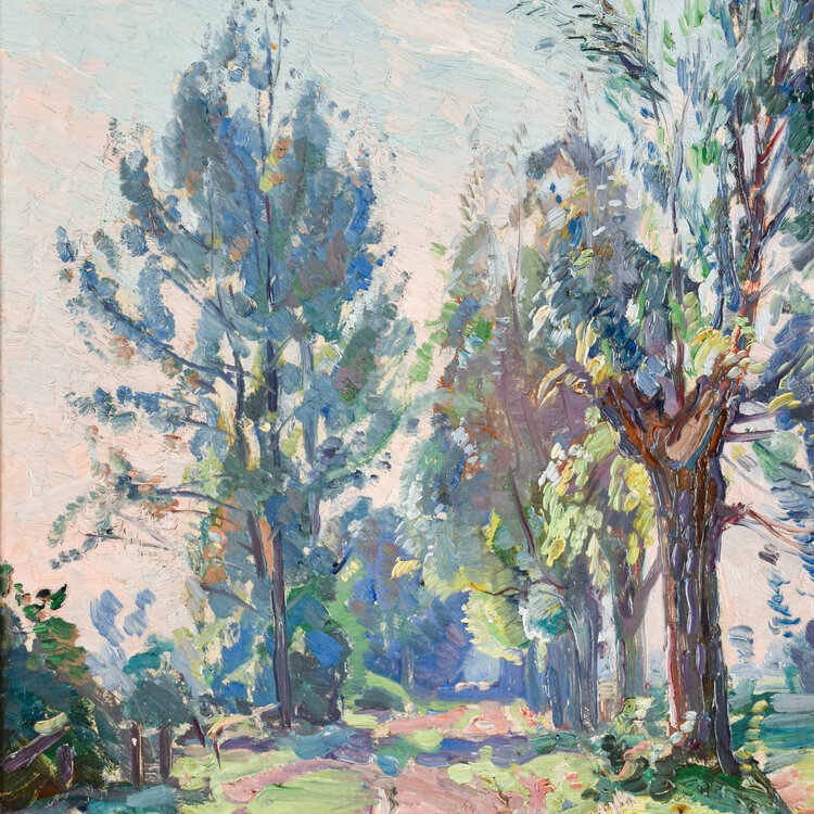 Johan Meijer (1885-1970) Bomen langs een pad