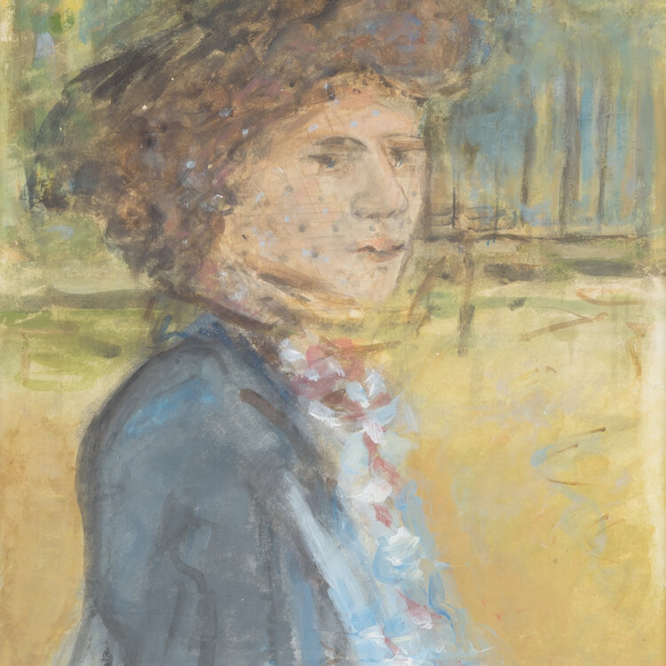 Isaac Israels (1865-1934) Portrait of a Lady in the park