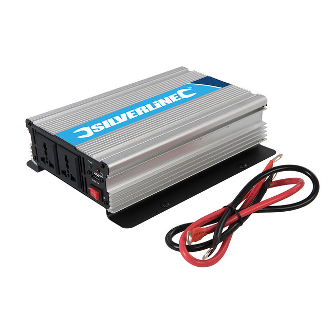 Silverline 12 Volt omvormer 1000 Watt (2 x 500 Watt)
