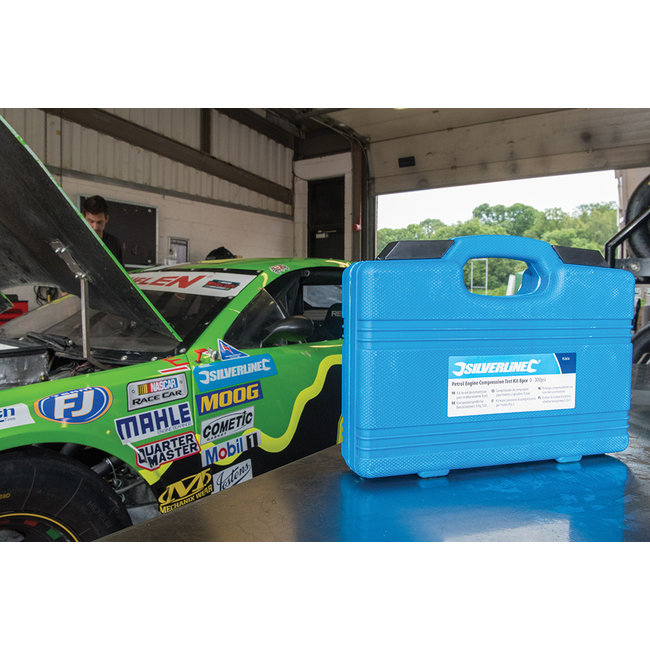 Silverline Compressietester set - 0 t/m 300 psi - 8 delig