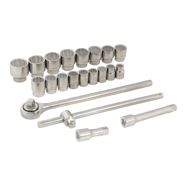 Silverline Dopsleutel set - metrisch - 3/4" - 21 delig