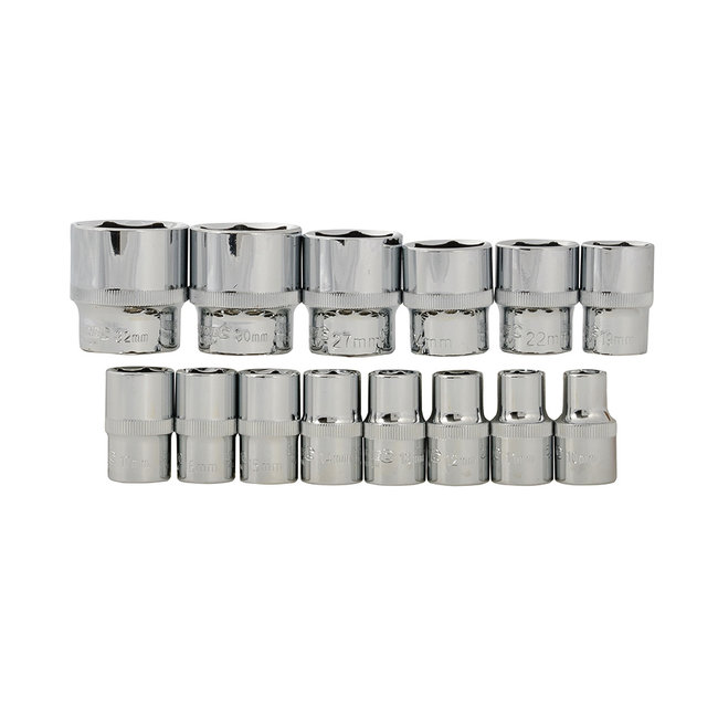 Silverline Dopsleutel set - metrisch - 1/2" - 21 delig