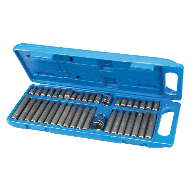 Silverline Slagvaste Bitset – Trx, 12-kant en Zeskant – 30 en 75 mm – Inclusief Adapters