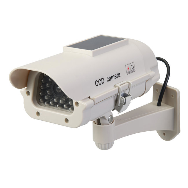 Silverline Zonnepaneel aangedreven dummy CCTV beveiligingscamera met LED Zonnepaneel aangedreven