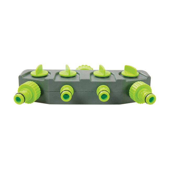 Silverline 4-weg waterverdeler 3/4" en 1/2"