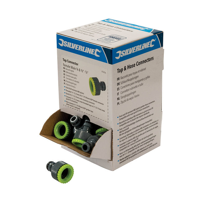 Silverline Kraankoppelingen - 1/2" en 3/4" - 30 stuks
