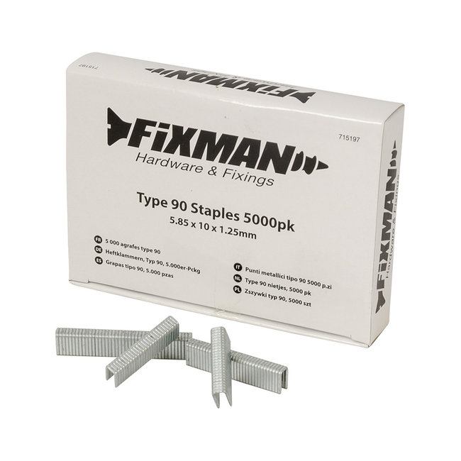 Fixman Type 90 nietjes, 5000 pak 5,80 x 10 x 1,25 mm