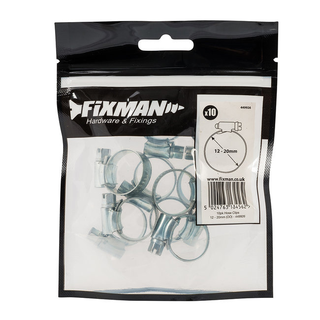 Fixman Slangklem - 12 tot 20 mm (OO) - 10 stuks