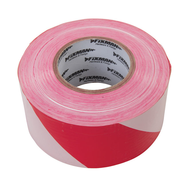 Fixman Afzetlint - rood/wit - 70 mm x 500 meter