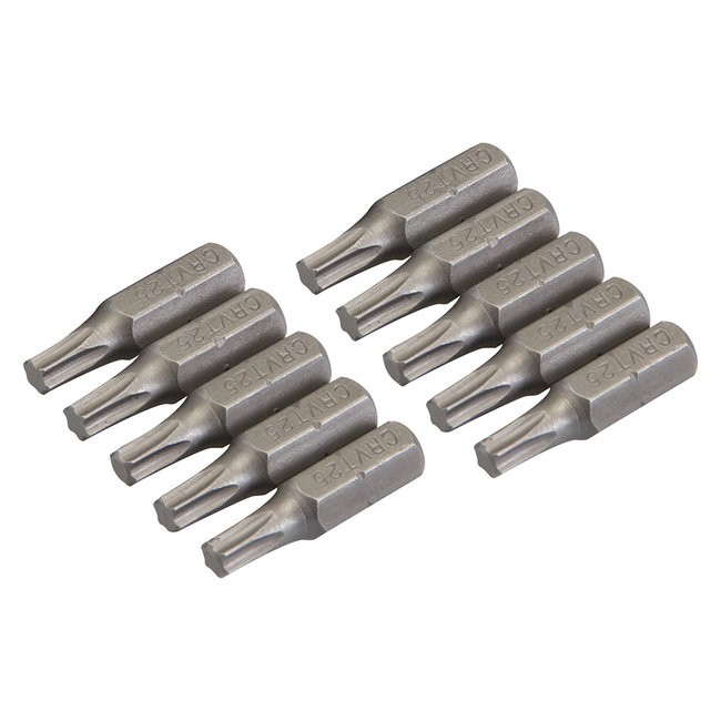 Silverline T25 Cr-V schroevendraaier bits, 10 pak T25