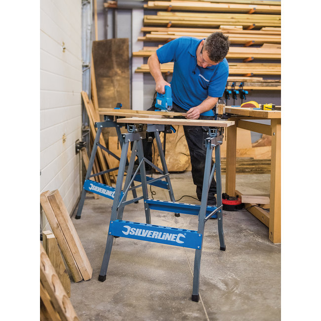 Silverline Werkbank met kantelbaar werkblad - tot 150 kg - Heavy Duty