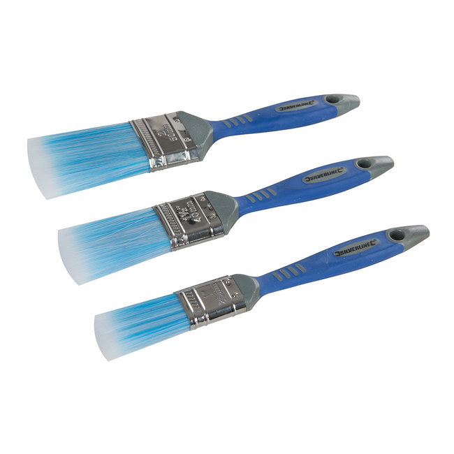 Silverline Hoogwaardige synthetische verfkwasten set, 3 delig