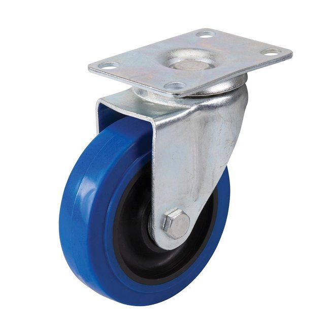 Fixman Rubberen zwenkwiel 100 mm, 140 kg, blauw