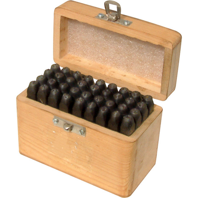 Silverline 36 delige letter en cijfer stempel set