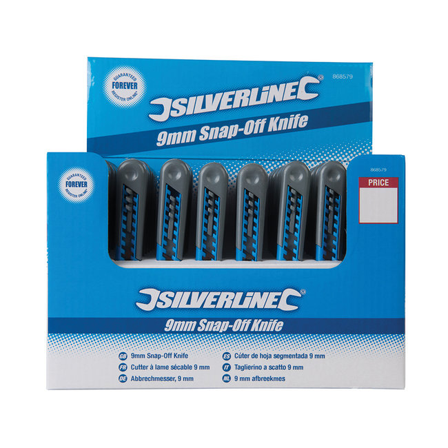 Silverline 9 mm afbreekmes, displaydoos, 48 stuks