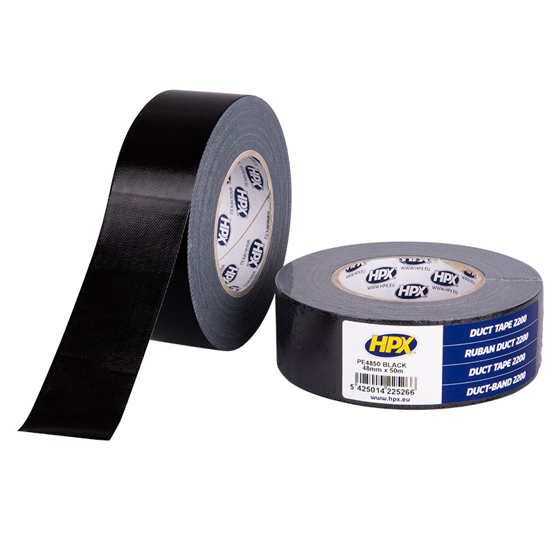 HPX Duct tape 2200 zwart Goedkoopgereedschap.nl