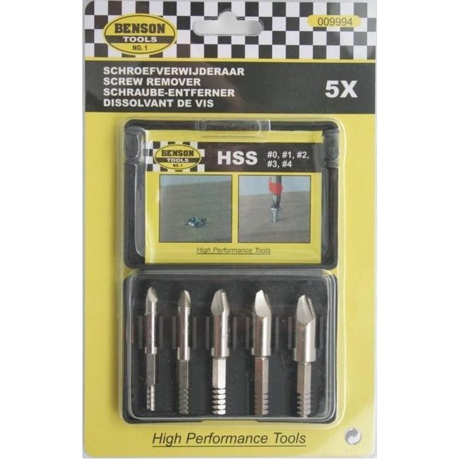 Benson Schroefverwijderset 5 delig