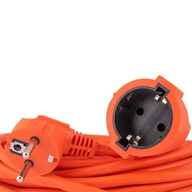 Topgear Verlengsnoer / Tuinsnoer – 20 Meter – 2 x 1,0 mm² – Oranje – Inclusief Opbergtas