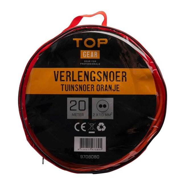 Topgear Verlengsnoer / Tuinsnoer – 20 Meter – 2 x 1,0 mm² – Oranje – Inclusief Opbergtas