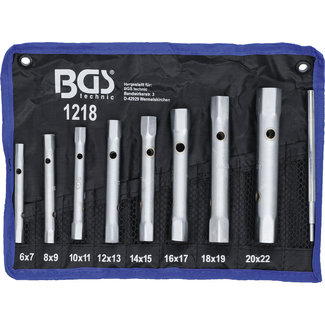 BGS technic Pijpsleutelset - 6 x 7 t/m 20 x 22 mm - 9 delig
