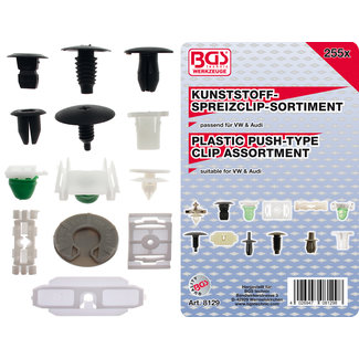 BGS technic Assortiment bekledingsclips voor VW 255 delig