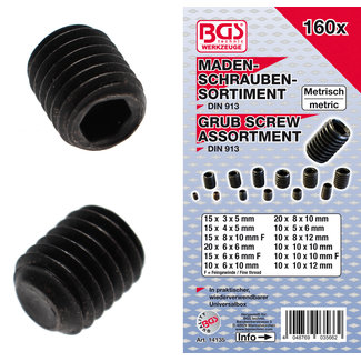 BGS technic Assortiment made-/inbusschroeven, 160 delig