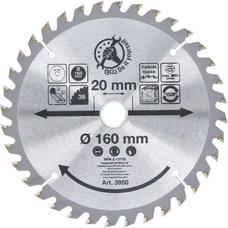 BGS Do it yourself HM cirkelzaagblad - Ø 160 x 20 x 2,4 mm - 36 tanden