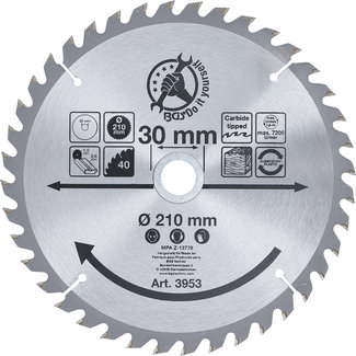 BGS Do it yourself HM cirkelzaagblad - Ø 210 x 30 x 2,6 mm - 40 tanden