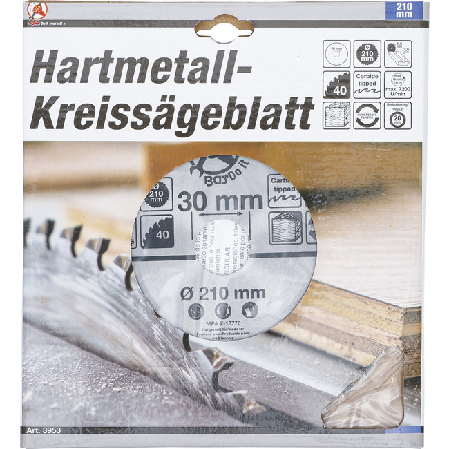 BGS HM cirkelzaagblad - Ø 210 x 30 x 2,6 mm - 40 tanden