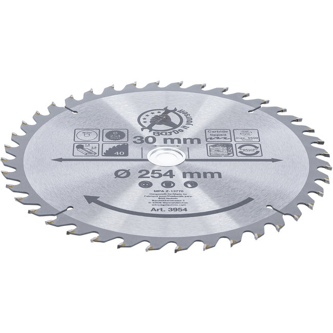 BGS HM cirkelzaagblad - Ø 254 x 30 x 3,2 mm - 40 tanden