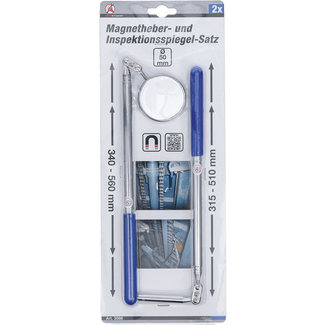 BGS Magneethulp en inspectiespiegelset 2 delig