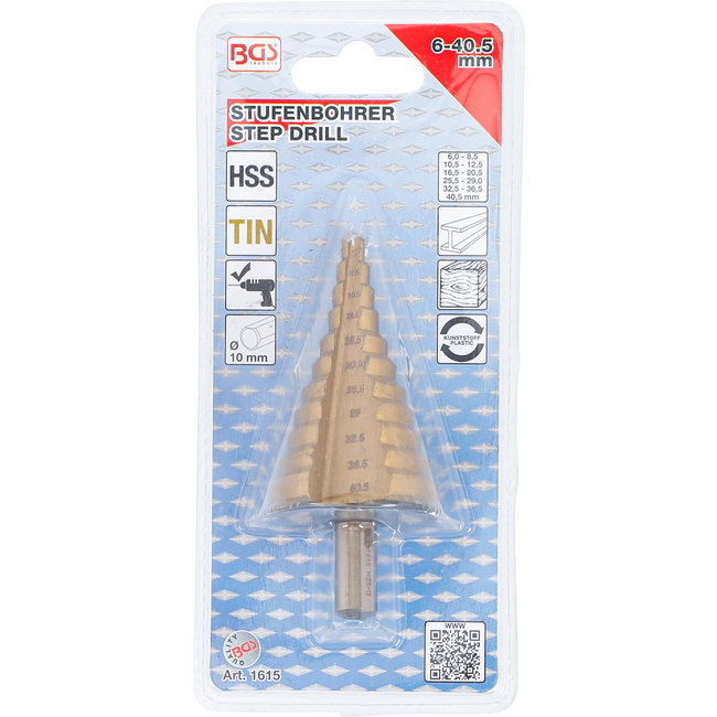 BGS Trappenboor titanium gecoat Ø 6 - 40,5 mm