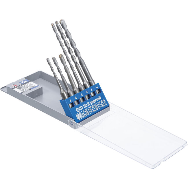 BGS Hamer-boor-set SDS, hardmetalen punt, 5 - 10 mm, 6 delig