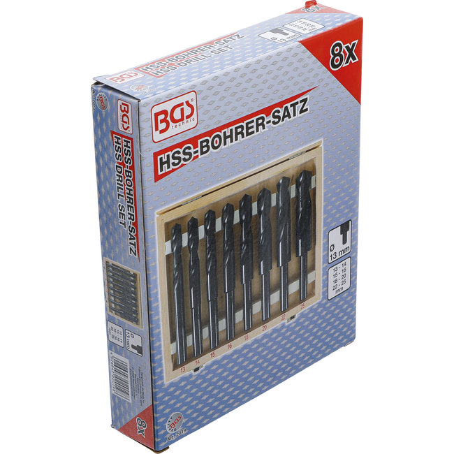 BGS HSS-borenset - 13 t/m 25 mm - 8 delig