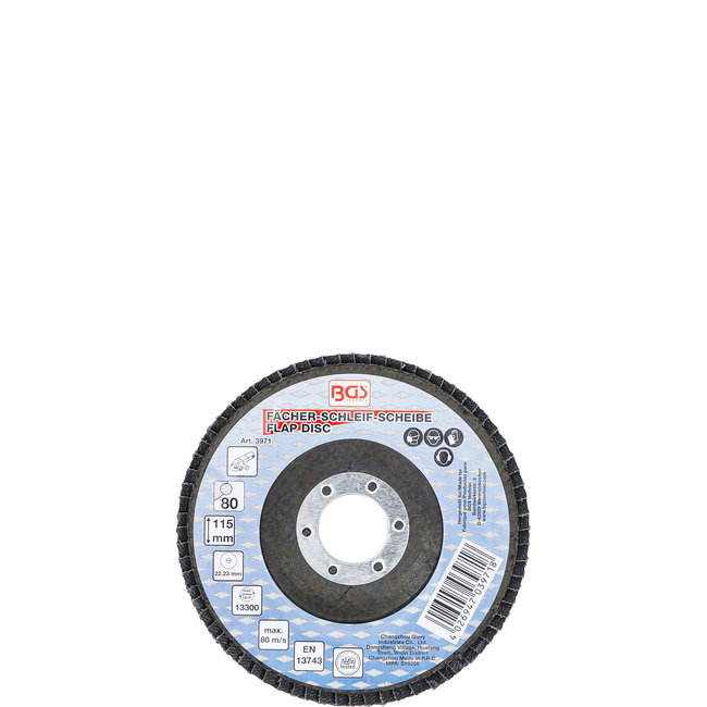 BGS Lamellenslijpschijf 115 mm, korrel 80