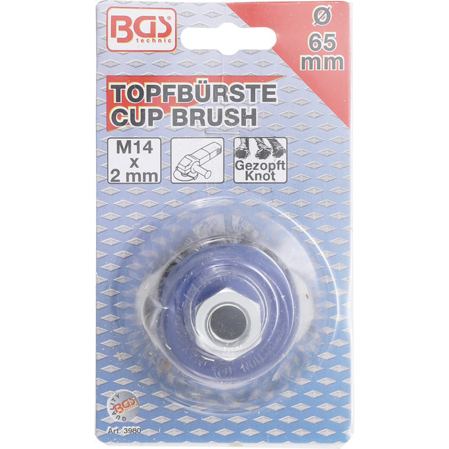 BGS Komborstel staaldraad, opname M14x2, 65 mm