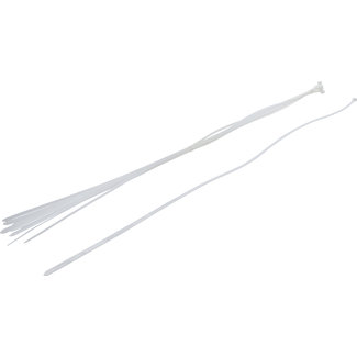 BGS Do it yourself Kabelbinder assortiment - wit - 8,0 x 1000 mm - 10 delig